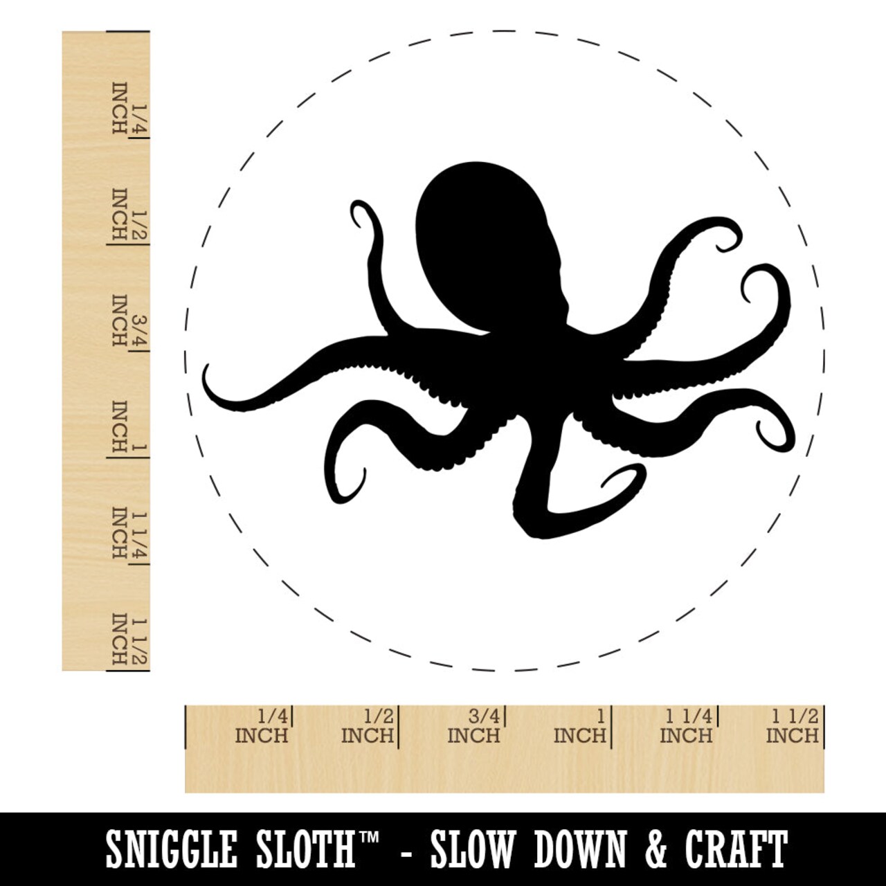 Octopus Solid Self-Inking Rubber Stamp for Stamping Crafting Planners